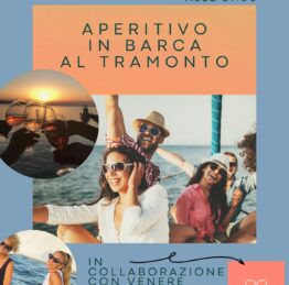 Arancio Azzurro Illustrato Minimale Aperitivo Tramonto Poster